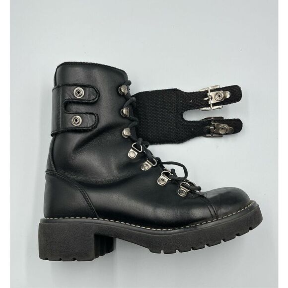 Harley Davidson Double Buckle Leather Lace Up Combat Riding Boot Womens Size 6 - Picture 12 of 14